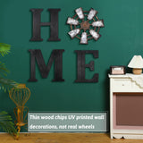 4 Pieces Rustic Home Decor Wooden Home Letters for Wall Windmill Wall Decor Farmhouse Wall Home Sign Brown Home Hanging Wood Sign Farmhouse Decor for Living Room Kitchen Bedroom Front Porch (Black) Qunclay