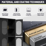 PAOFIN 61" Black Pantry Storage Cabinet, Kitchen Pantry Cabinet with Acrylic Glass Doors and Shelves, Kitchen Pantry with Adjustable Leveling Foot for Kitchen, Living Room and Dining Room. 61" PAOFIN