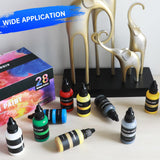Airbrush Paint Set, 28 Colors Airbrush Paint Water-Based Acrylic 1fl oz, Opaque, Pearl and Neon Colors, Ready to Spray, Leather & Shoe, Premium Paint for Artists, Beginners and DIY Projects Ykall