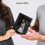 HappyHapi 4x6 Inch Picture Frames,Set of 10 Wooden Picture Frames, Tabletop or Wall Display Decoration for Photos, Paintings, Landscapes, Posters, Artwork (Black) HappyHapi