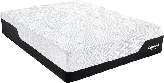 Cool Gel Memory Foam 14-Inch Mattress with Bonus Pillow, CertiPUR-US Certified, Mattress in a Box, Twin XL, White