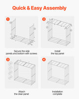 VEVOR Firewood Rack with Sloped Roof, 4 ft Outdoor Firewood Holder, 1/4 Cord Log Storage Shed, 660lb Max Weight Capacity, Powder-Coated Metal Wood Storage Rack for Fireplace Deck Backyard Garden VEVOR