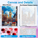Artunion Big Ben Paint by Numbers Kit for Adults,London City Street Paint by Number Kits, DIY Oil Painting Paint by Number Kits on Canvas Arts Craft for Home Wall Decor 16x20 Inch Artunion