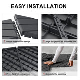 VANCASTLE Plastic Interlocking Deck Tiles, 11.8"x11.8"(Pack of 9), Patio Flooring Outdoor Waterproof All Weather Use for Garden Poolside Front/Back Yard, Dark Grey VANCASTLE
