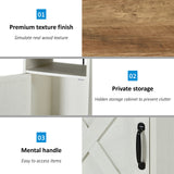 AMERLIFE 3-Piece Farmhouse Table Set Includes Coffee Table& Two End Tables, Side Table with Charging Station and USB Ports, for Living Room, Bedroom, Distressed White AMERLIFE