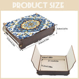 antor DIY Diamond Painting Wooden Storage Box, Floral Geometric Creative Special Shaped Rhinestone Art Flip Cover Jewelry Keepsake Box, Handmade Art Desktop Decorations Gift for Adults antor