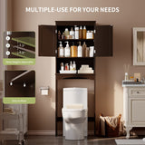 Gizoon Espresso Over-The-Toilet Storage Cabinet with Adjustable Shelf and Double Doors Gizoon