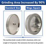 Mega Square CBN Grinding Wheel 8 inch, 1.5" Wide, 5/8" Arbor, 320 Grit for Sharpening Woodturning Tool、Knife、High Speed Steel Tool，Fits Most 8" Bench Grinder (320 Grit) UF-SHARP