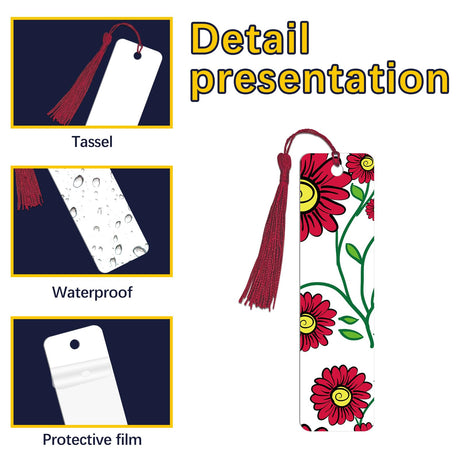 45 Pcs Sublimation Bookmarks，Sublimation Bookmark Blank Aluminum Metal Bookmarks Bulk DIY Bookmarks with Hole and Colorful Tassels for Crafts Reading School Office Supplies LIZOIDZSM