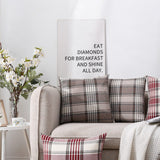 CARRIE HOME Brown Plaid Pillow Covers 18x18 Set of 2 Farmhouse Plaid Decorative Throw Pillows for Living Room Couch Sofa CARRIE HOME