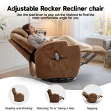Korser Recliner Chair, Rocking Chair with Massage and Heat, 360° Swivel Recliner Chairs for Adults, Rocker Manual Recliner with Remote Control and Cup Holder for Living Room, Bedroom, Nursery Korser