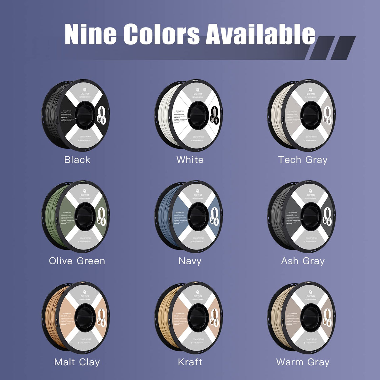 R QIDI TECHNOLOGY Matte PLA Filament 1.75mm, 3D Printer Filament PLA Rapido Matte 1kg Spool (2.2lbs), Suitable for Hyper Speed Printing, 3D Printing Filament Fit Most FDM 3D Printers, Matte Black R QIDI TECHNOLOGY