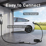 NACS EV Extension Cable, 20ft 50A EV Charger Extension Cord Compatible with Model 3/Y/X/S/CT, High Powered TSL Wall Connector, Destination Charger, and Mobile Connector 110V-240V EVCONN