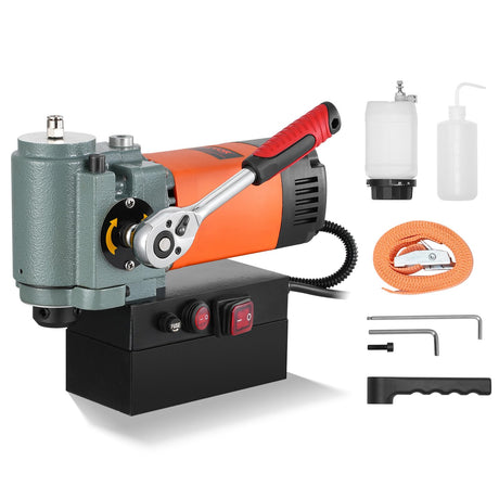 VEVOR Low Profile Magnetic Drill Press, 1300W Mag Drill, Light Weight Portable Mag Drilling Machine with Cooling Device and Overload Protection, Mag Press for Equipment Installation, Industrial VEVOR
