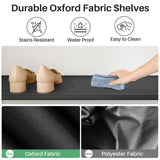 Kitstorack Shoe Rack, 4 Tier Shoe Organizer for 9-12 Pairs of Shoes, with 2 Drawers, 3 Fabric Shelves and Wooden Top, Shoe Rack for Closet Entryway, Rustic Brown Kitstorack