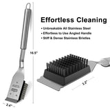 GRILLART Grill Brush and Scraper, Wire BBQ Grill Brush for Outdoor Grill, 16.5” Grill Cleaning Brush BBQ Grill Accessories, Safe Grill Cleaner Brush-Ideal Gift for Men/Dad BBQ Brush for Grill Cleaning GRILLART