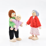 Jzszera Wooden Doll House People of 8 Miniature Figures and 2 Pets, Dollhouse Dolls Family Set- Dollhouse Accessories for Girls Toddler Kids Pretend Play and Imaginative Fun Jzszera