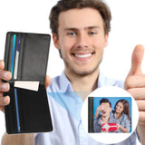 Frienda 2 Pcs Sublimation Wallet Blank for Men Christmas PU Leather Heat Transfer DIY Bank Bifold Card Holder for Christmas Graduation Gifts(Black and White, Single Side) Frienda