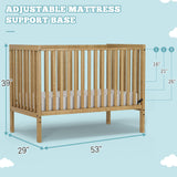 Saylike Baby Crib 5-in-1 Convertible, Wood Full Size Toddler Bed for Small Baby, Made of Sustainable Natural Pinewood Cribs, Non-Toxic Finish, Simplistic Nursery Furniture (Natural) Saylike