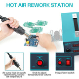 Bakon 852d+ Heat Gun And Soldering Iron 2-In-1 Kit, Smd Hot Air Rework Soldering Station, Multiple Functions Electronics Kit, Led Digital Display, Knob Type Adjustable Temperature (BK852D+) BAKON