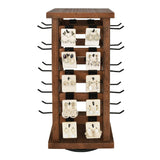 Ikee Design 5 Tiers Easy Assemble Wood Rotating Jewelry Display Tower with 42 Removable Hooks,Spinning Earring Card Storage Display Stand for Store, Showcase, Tradeshow and Home,Brown Color Ikee Design