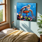 Turtle Paint by Numbers Kit for Adults with Frame, Adults Kids Paint by Number Kits on Framed Canvas Kids Painting by Number Art Craft Kit for Home Decor, Sea Turtle 12x16inch KOMI