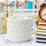 Nuozme Desk Organizer, 360-Degree Rotating Pencil Pen Holders For Desk, Diamond Pattern Pen Organizer With 5 Compartments, Cute Desk Accessories Decor For Office, School,Home,Art Supply (White) Nuozme