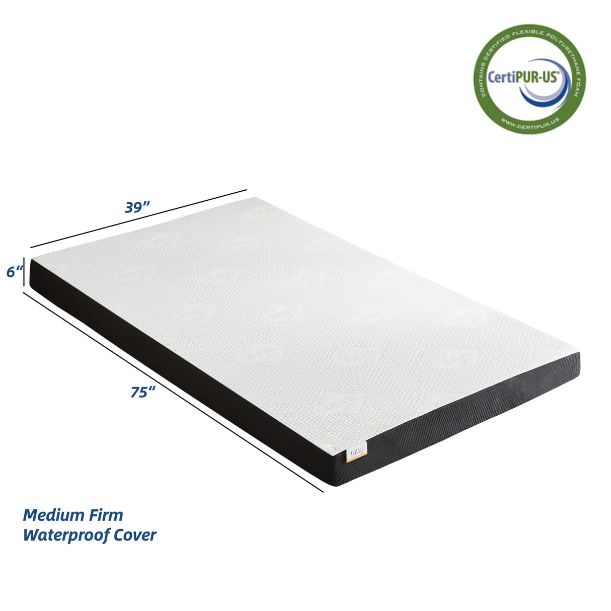 OUUI 6 Inch Gel Memory Foam Twin Mattress Medium-Firm Mattress for Pressure Relief & Cooler Sleep Mattress for Kids Adults CertiPUR-US Certified Mattress in a Box, White OUUI