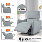 QicoFelix Electric Power Recliner, Wall Hugger Electric Recliner Chairs with USB Ports Sofa PU Leather Recliner for Living Room/Small Spaces QicoFelix