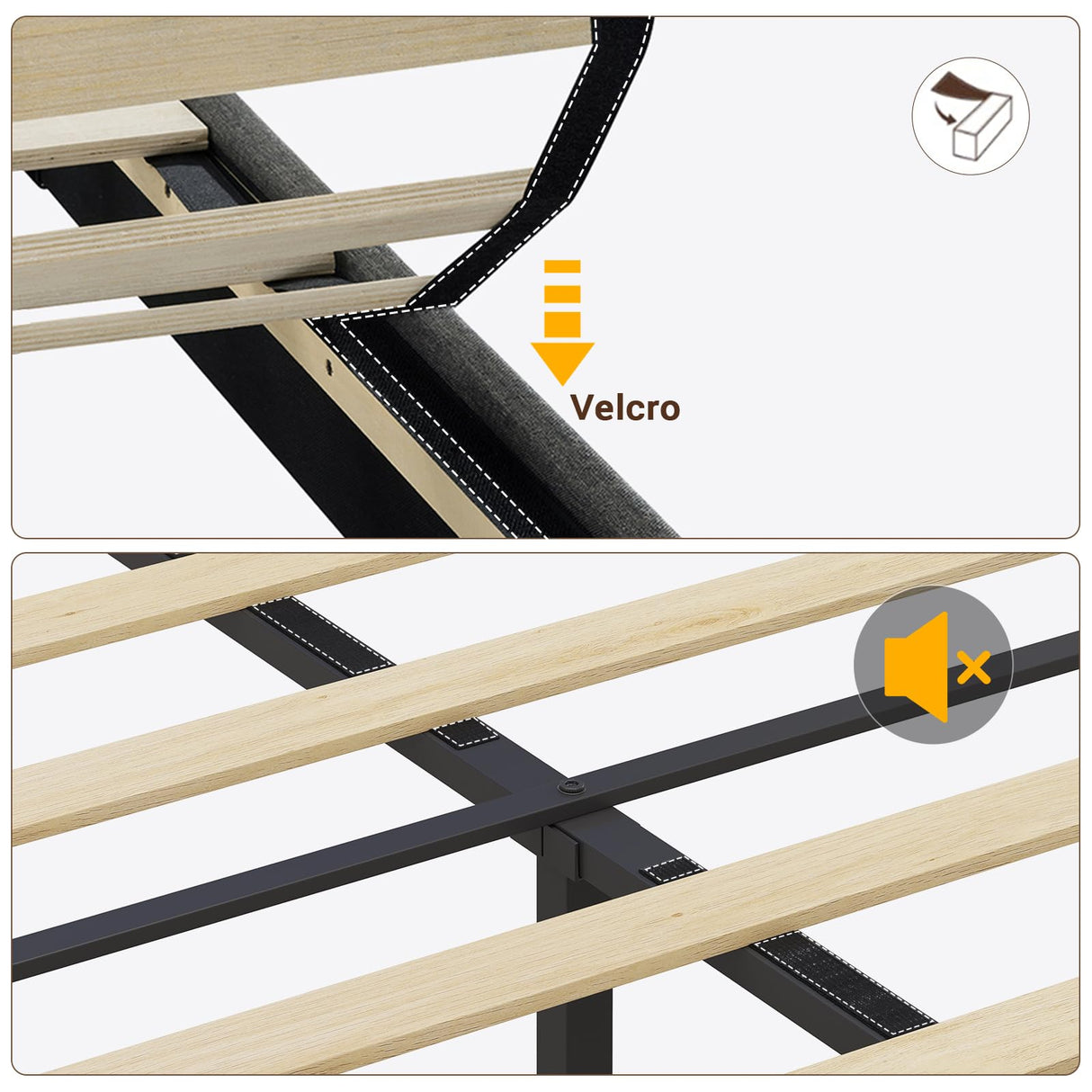 BTHFST Dark Gray Floating Bed Frame with RGB LED Headboard and Integrated Charging Ports BTHFST