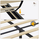 BTHFST Dark Gray Floating Bed Frame with RGB LED Headboard and Integrated Charging Ports BTHFST