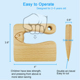 LUOLAO Wooden Kids Knife for Cooking and Safe Cutting Veggies Fruits, Cute Fish Shape Kids Kitchen Tools, Christmas Gifts for kids, 2-5 Years Old Applicable LUOLAO