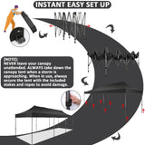 COBIZI 10x30 Pop Up Canopy Without Sidewall,Heavy Duty Canopy UPF 50+ All Season Wind Waterproof Commercial Outdoor Wedding Party Tents for Parties Gazebo with Roller Bag(10 x 30 ft Black) COBIZI
