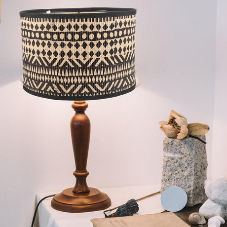 Bamboo Lamp Shade, Vintage Drum Lampshade Table Lamp Shade Chandelier Lamp Covers Replacement Light Accessory for Pendant Floor Lamps, 30X30x20CM Uonlytech