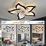 Bevenus Low Profile Ceiling Fans with Lights,27.2” Black Modern Dimmable Flower Shape Ceiling Light Fan with Remote Control/app Control,Timing 6 Gear Speeds Fan Ceiling Lamp. Bevenus
