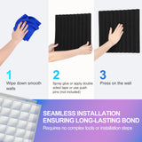 JBER 12 Pack Acoustic Foam Panels, 1" X 12" X 12" Sound Proof Foam Panels for Walls, High Desnsity Studio Soundproofing Wedges - Fire Resistant & Noise Absorbing for Studio, Office, Home (Black) JBER