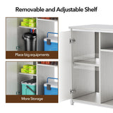 ZERDER Aquarium Stand with Power Outlets, Cabinet for Fish Tank Accessories Storage, Heavy Duty Metal Fish Tank Stand for Turtle Tank (White, 40-50 Gallons) ZERDER