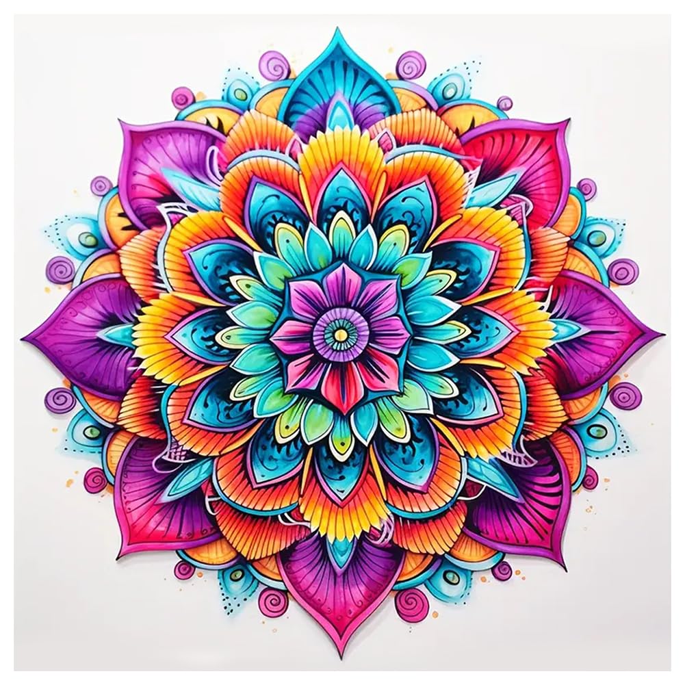 PFFNGPEN Diamond Painting Kits for Adults, 5D DIY Diamond Art Kits for Beginners, Full Drill Round Diamond Art for Home Wall Decor,Mandala, 12x12 inch PFFNGPEN