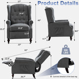 SAMERY Wingback Recliner Chair with Massage and Heat, Push Back Recliner Accent Chair, Modern Tufted Reclining Lounge Single Small Recliner Chair Set of 2 for Small Spaces, Living Room, Office SAMERY