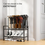DIMJ Free Standing Shoe Racks - 3-Tier Boot Rack, Black Metal Storage Organizer for Tall Boots, Sneakers, Closet Organizer, Multiuse Shoe Rack, Fits 6 Pairs DIMJ