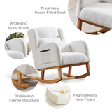 MYFUNSHOP Nursery Rocking Chair Glider – Classic Rocker with Comfortable Cushioning & Smooth Motion for Bedroom MYFUNSHOP