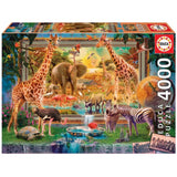 Educa - Savanna Coming to Life- 4000 Piece Jigsaw Puzzle - Puzzle Glue Included - Completed Image Measures 53.5" x 37.75" - Ages 14+ (19285) Educa