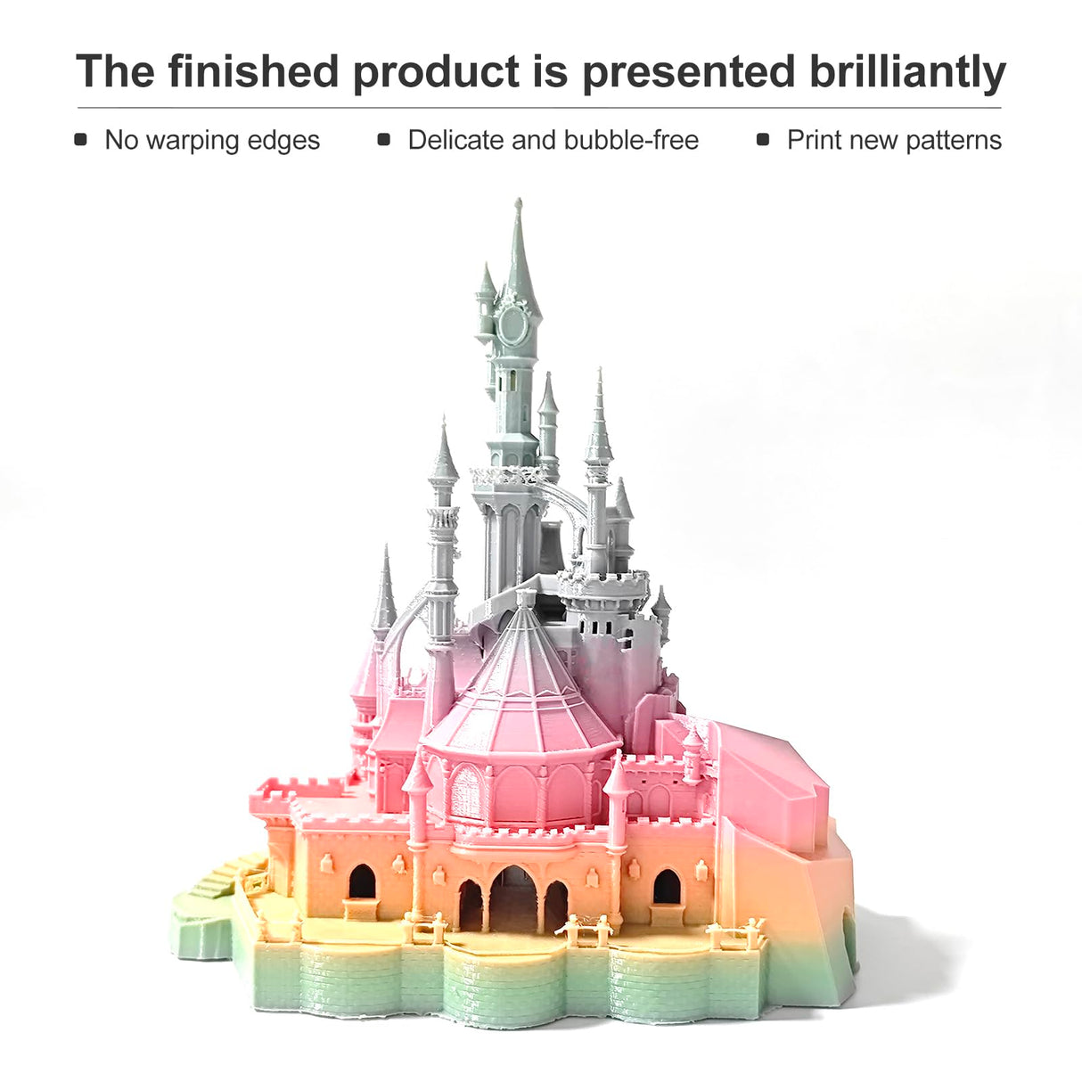 JAREES Rainbow 3D Printing Filaments PETG Candy Multicolor Gradient Filament 1.75mm, Green-Purple-Pink-Yellow PETG 3D Printer Filament, 1kg 330 Meters JAREES