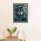 SKRYUIE 5D Wolf Diamond Painting Kits - DIY Diamond Art Kits for Adults Dreamcatcher, Full Round Drill - Crystal Cross Stitch - Adults Craft for Wall & Office Decor - 12x16 Inch SKRYUIE