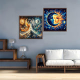Sun and Moon Diamond Art Kits for Adults - 2 Pack Diamond Painting Kits for Adults,DIY 5D Diamond Painting with Round Gem Art Kits for Adults for Gift Home Wall Decor 14x14 Inch YarnWhimsy