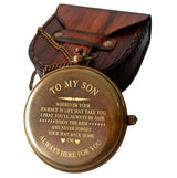 Khybex International to My Son Compass Personalized Sundial Compass with Leather Case/Gift for Son/to My Son Gifts/Mom to Son Gift/Dad to Son/Grandson Gift, Directional Magnetic Sundial Compass Khybex International