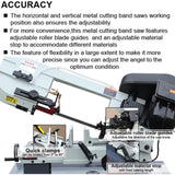 KAKA INDUSTRIAL Metal Bandsaw, 7 x 12 inch Metal Cutting Band Saw,4 step blade speeds by pulley wheel driven, Metal Horizontal Band Saw, BS-712N metal cut band saw with 1.5HP motor 115V / 230V 1PH KAKA INDUSTRIAL