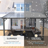 AECOJOY 12' x 12' Gazebo Outdoor Pergola for Patio, Large Wall-Mounted Hard Top Lean to Metal Gazebo Shelter Pergolas and Gazebos Clearance with Patio Roof, Heavy Duty Awnings for Patio, Decks AECOJOY
