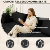 LEVELEVE 106" Cloud Sectional Couch with Deep Seat，Modern Modular Sofa with L-Shape Chaise，No Assembly Required, Upholstered Couches for Living Room Bedroom(Black,Right Facing Chaise) LEVELEVE