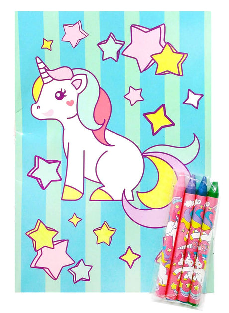 TINYMILLS Unicorn Coloring Book Set for Kids Party Favors with 12 Coloring Books and 48 Crayons Unicorn Birthday Party Favor Bag Filler Unicorn Party Carnival Prizes Classroom Rewards TINYMILLS